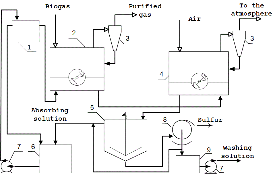 Preliminary purification of biogas from hydrogen sulfide in biomethane ...